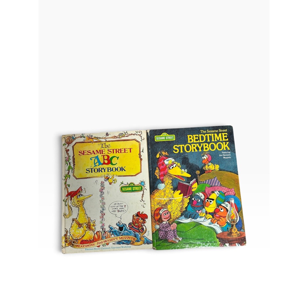 Vintage 1970s Sesame Street Storybook Lot -ABC & Bedtime Storybook Hardcover